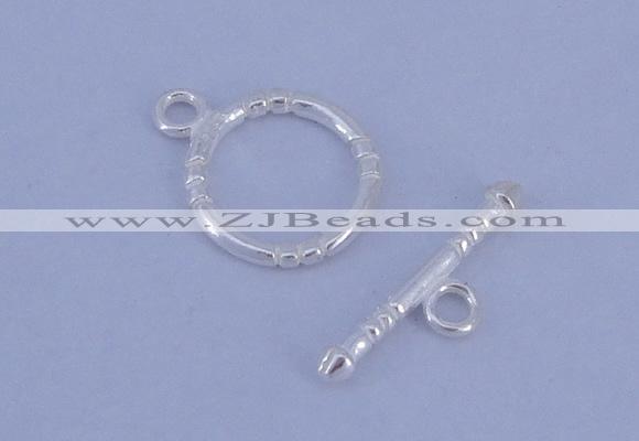 SSC25 5pcs 12mm donut 925 sterling silver toggle clasps