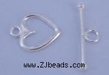 SSC28 5pcs 11*14mm heart 925 sterling silver toggle clasps