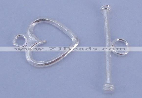 SSC28 5pcs 11*14mm heart 925 sterling silver toggle clasps