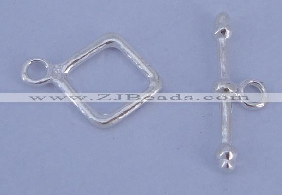 SSC31 5pcs 12*16mm diamond 925 sterling silver toggle clasps