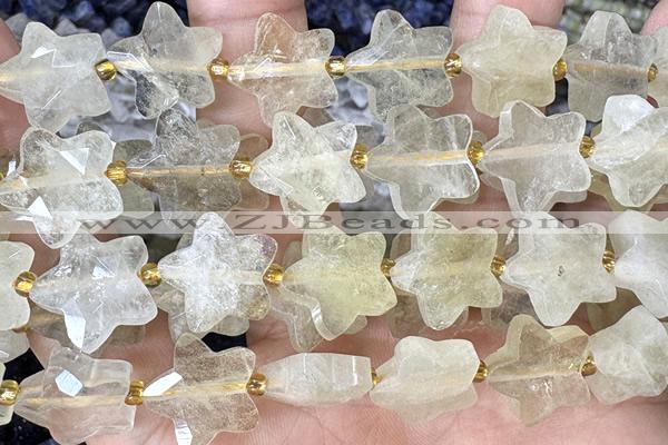 STAR45 15 inches 14mm faceted star quartz gemstone beads
