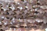 STAR47 15 inches 14mm faceted star jade gemstone beads