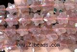 STAR49 15 inches 14mm faceted star strawberry quartz beads