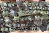 STAR53 15 inches 14mm faceted star bronze green gemstone beads