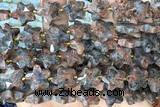 STAR58 15 inches 14mm faceted star grey opal beads
