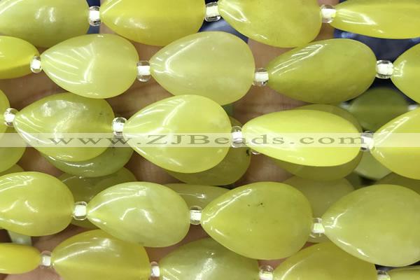 TEAR19 15 inches 13*18mm flat teardrop jade gemstone beads