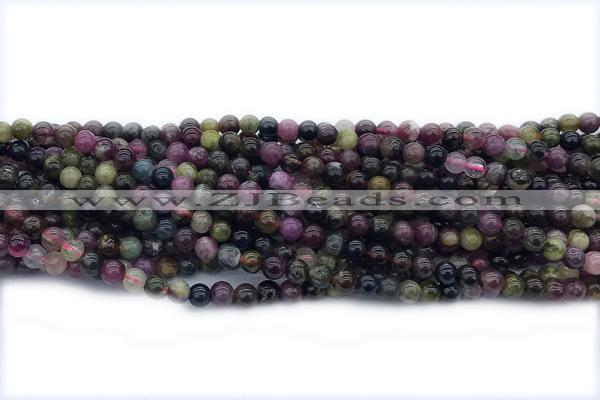 TPUR08 15 inches 4mm round tourmaline gemstone beads