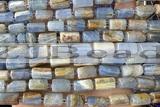 TUBE118 15 inches 6*11mm - 8*14mm faceted tube blue calcite beads