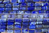 TUBE121 15 inches 6*11mm - 8*14mm faceted tube lapis lazuli beads