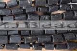 TUBE122 15 inches 6*11mm - 8*14mm faceted tube black tourmaline beads