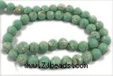 TURQ06 15 inches 4mm round synthetic turquoise with shelled beads