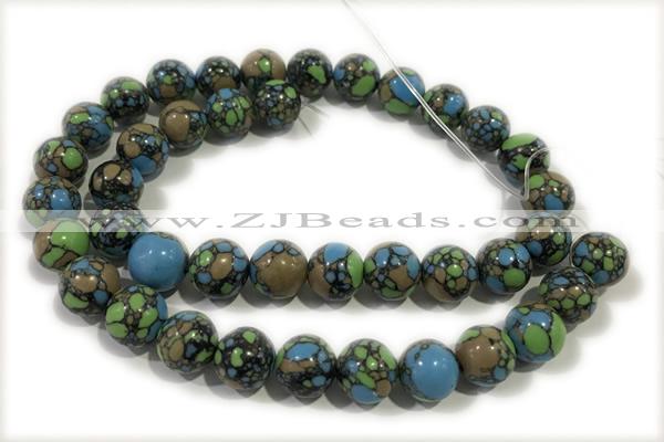 TURQ106 15 inches 4mm round synthetic turquoise beads