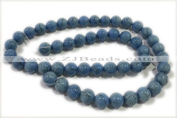 TURQ116 15 inches 4mm round synthetic turquoise beads