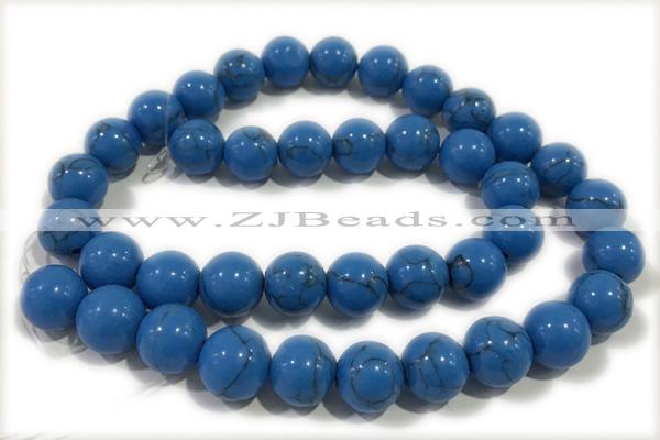 TURQ122 15 inches 6mm round synthetic turquoise beads