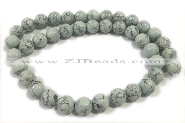 TURQ131 15 inches 4mm round synthetic turquoise beads