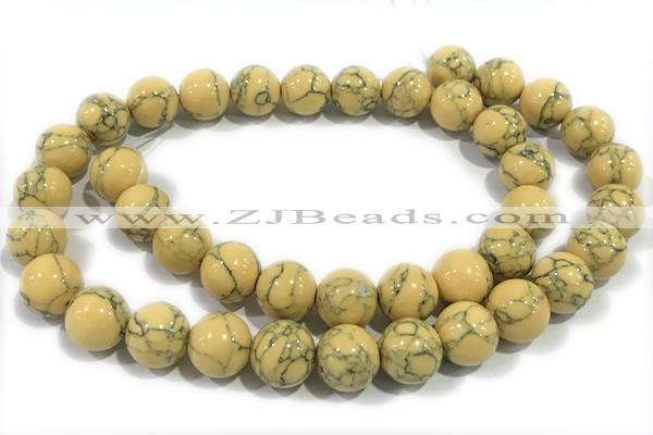 TURQ151 15 inches 4mm round synthetic turquoise beads