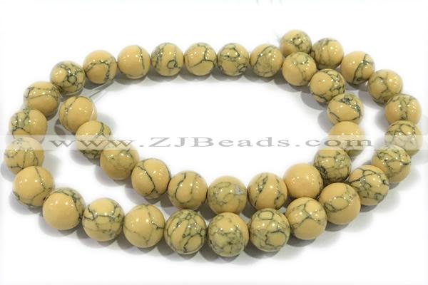 TURQ152 15 inches 6mm round synthetic turquoise beads