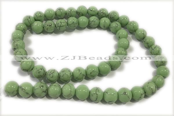 TURQ166 15 inches 4mm round synthetic turquoise beads