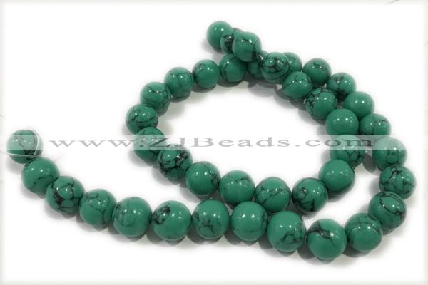 TURQ182 15 inches 6mm round synthetic turquoise beads