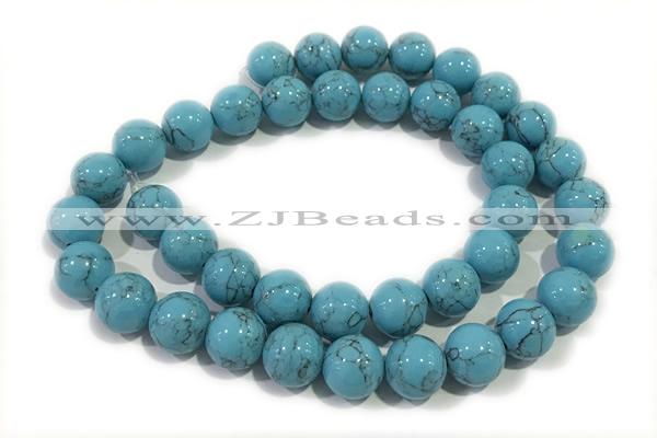 TURQ189 15 inches 10mm round synthetic turquoise beads