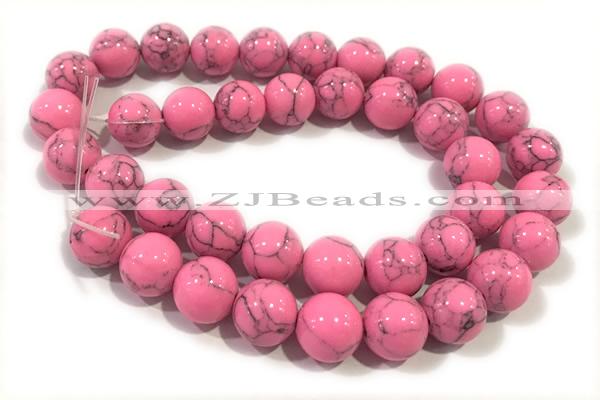 TURQ197 15 inches 6mm round synthetic turquoise beads