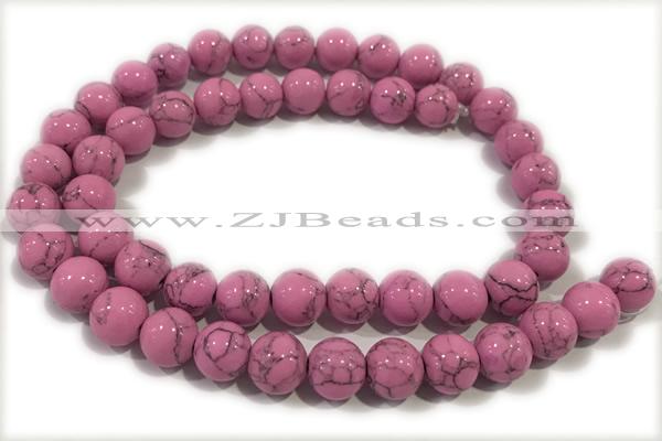 TURQ201 15 inches 4mm round synthetic turquoise beads