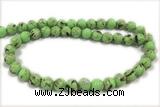 TURQ21 15 inches 4mm round synthetic turquoise with shelled beads