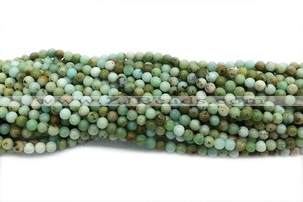 TURQ220 15 inches 4mm round Mongolian turquoise beads