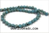 TURQ31 15 inches 4mm round synthetic turquoise with shelled beads