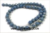 TURQ87 15 inches 6mm round synthetic turquoise with shelled beads