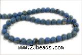 TURQ92 15 inches 6mm round synthetic turquoise with shelled beads
